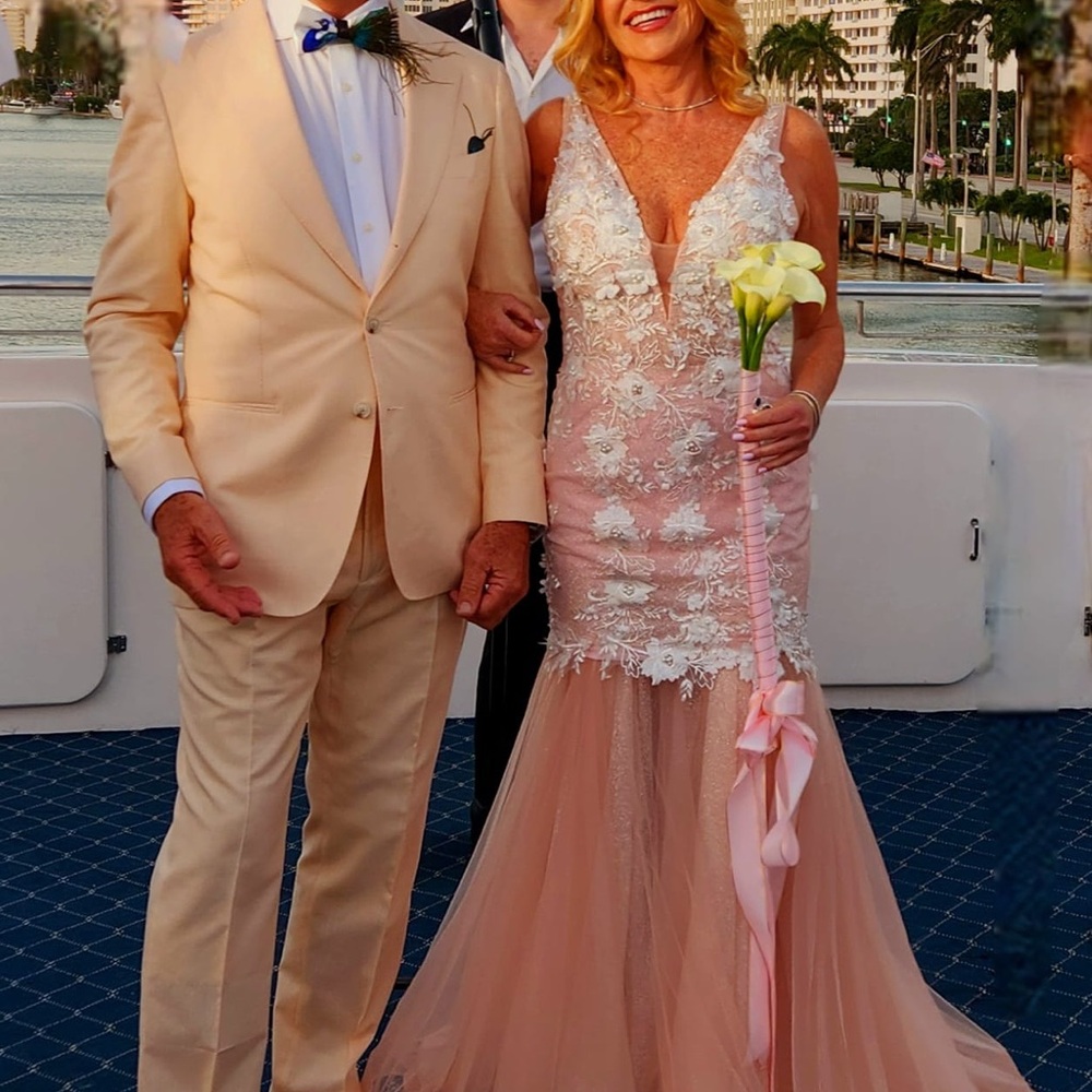 Dress rose pink wedding convertible to long or short